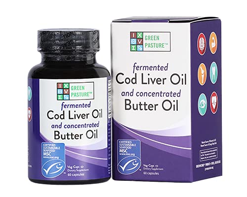 Green Pasture Blue Ice Royal Butter Oil / Fermented Cod Liver Oil Blend - 120 Capsules
