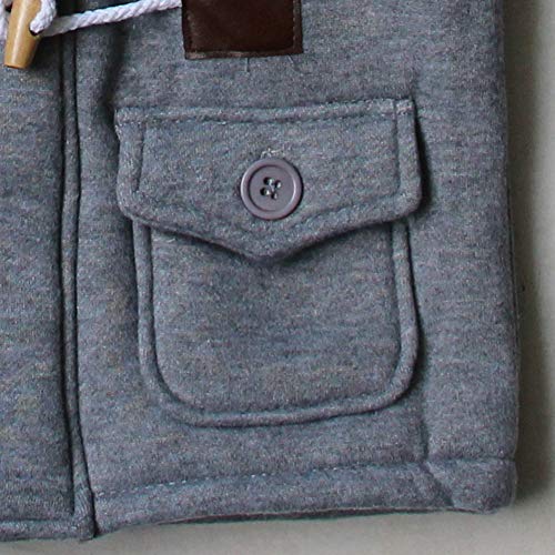 Rosiika Toddler Boys Girls Kids Warm Outerwear Clothes Fleece Jacket Toggle Coats Grey 130