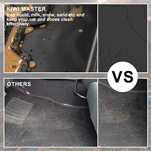 KIWI MASTER Floor Mats Liners Compatible for 2018 2019 Wrangler JL Accessories New Body Jeep 4-Door OEM Floor Liners TPE All Weather Protector Slush Mat Front and Rear Row Black