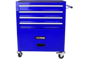 LUSPAZ Rolling Tool Cart with 4 Drawer Tool Box,Tool Chest with Wheels,Tool Storage Organizer Cabinets for Garage, Warehouse, Repair Shop,230 LBS Capacity Blue