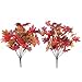 Factory Direct Craft Set of 2 Deep Fall Artificial Maple Leaf Bush for Autumn Home Decor and Fall Flower Arrangements