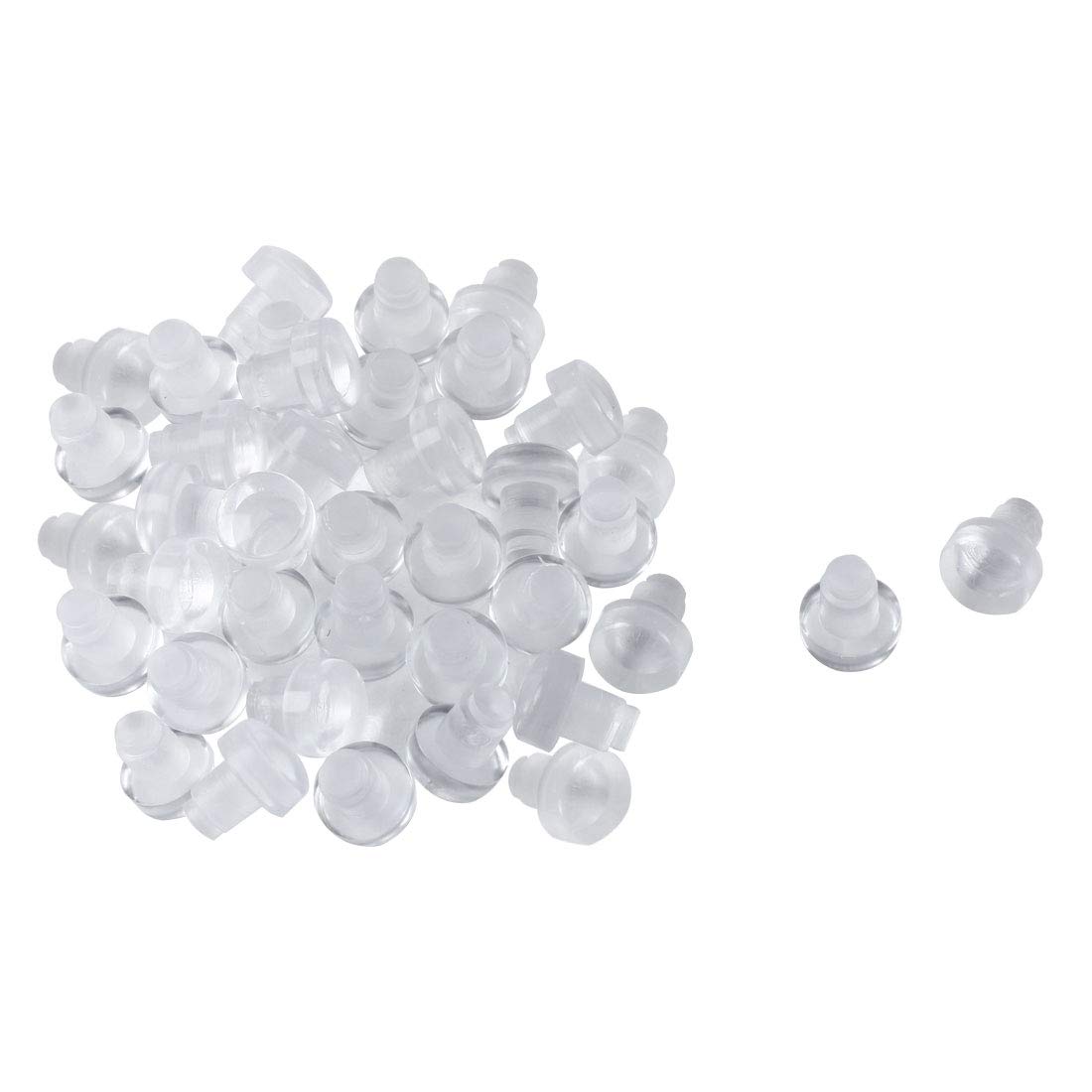 sourcingmap 30pcs 6mm Clear Flat Soft Stem Bumper Glide Patio Outdoor Furniture Chair Table