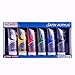 Mont Marte Acrylic Paint Set 6 Colours 75ml, Semi Matte Finish Perfect For Canvas, Wood, Fabric, Leather, Cardboard, Paper and Crafts