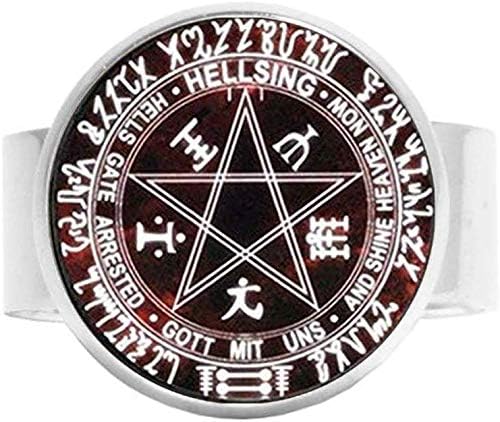 Hellsing Pentagram Charm Ring Vintage Art Photo Jewelry