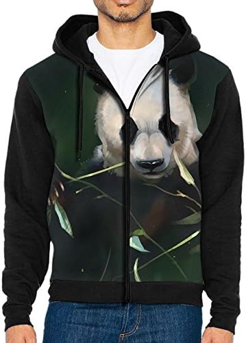 YHXT Boy'sAdult 3D Digital Printed Casual Fashion Polyester Panda Hooded Zipper Coat Pullover Sweatshirt Hoodies With Pocket M