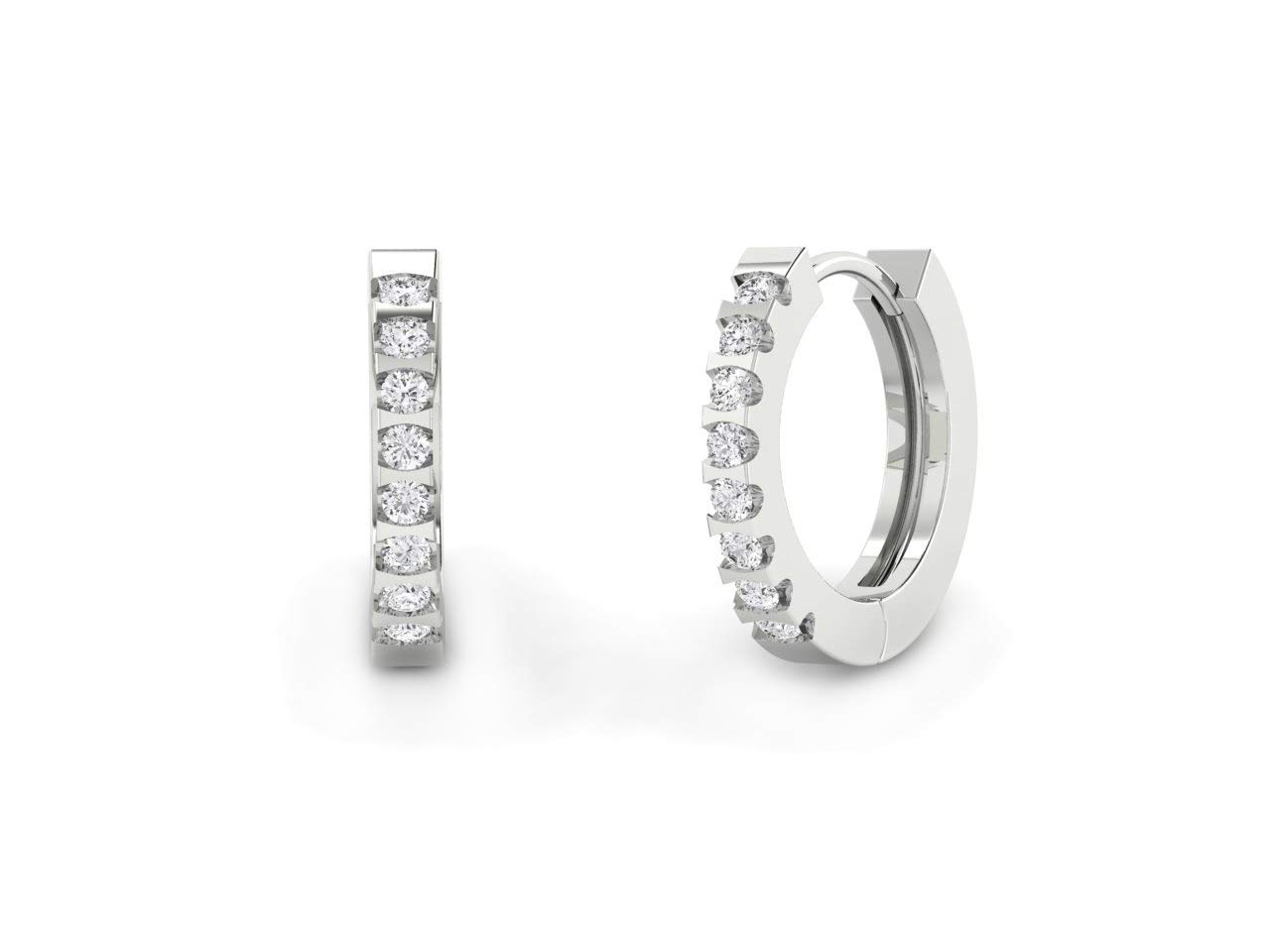 925 Sterling Solid Silver Stud or Hoop Earrings for Women & Girls | Sparkling AAA Cubic Zirconia Style Crystal Gem Ear Ring | Ideal Earring Gift for her (12mm Hoop)