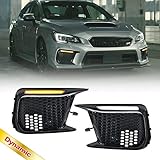 White/Amber LED Dynamic DRL Light Kits for 2018 2019 2020 Subaru WRX/WRX STI Front Turn Signal Lights Kit Sequential Flash Switchback LED Daytime Running Lights Non-Fog Version Bezels