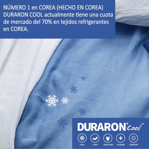 golddice Super Refreshing Top Sheet, Made in KOREA New Fabric Technology Refreshing Duraron Cool by Qmax < 0.4 Immediate Refreshing Effect White (240 x 290 cm)