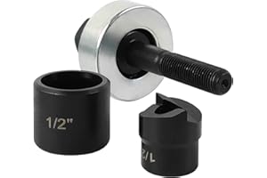 AMZCNC 1/2" Conduit Hole Size Knockout Punch Unit with Manual Draw Stud – (0.86" – Actual Hole Size)