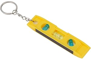Lawnoval Small Magnetic Torpedo Level with Keychain, 3 Vial Bubble Level Layout Tools, 4590180 Degree, ABS for Plastic, Yello