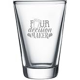 Funny Shot Drink Quote - Shot Glass Sets, 1.75oz Laser Etched Engraving Glassware Gift For Home Bar, Men, Women, Birthdays, or Decor (Pour Decision Maker (SINGLE))