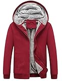 Yeokou Men's Winter Thicken Fleece Sherpa Lined Zipper Hoodie Sweatshirt Jacket