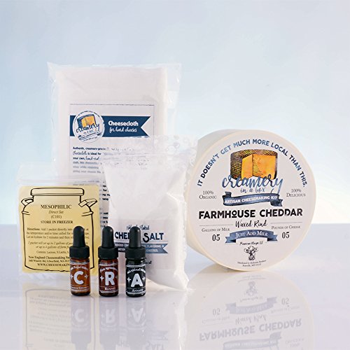 Creamery In A Box Fresh Farmhouse Cheddar Cheesemaking Recipe Kit - Ingredients For Making 5 Pounds Of Homemade Cheese - Thumbnail 2