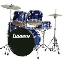 Ludwig Accent Drive Blue 5-Piece Drum Set (Includes Hardware, Throne, Pedal, Cymbals, Sticks and Drum Key)
