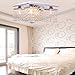 Modern Crystal Chandelier Crystal Raindrop Flush Mount Ceiling Light Fixture Square Ceiling Light for Bedroom Living Room Kitchen