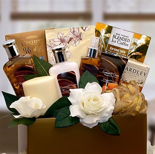Gift for Her Vanilla & Caramel Bath & Body Spa Gift Basket