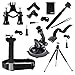 EEEKit 6 in 1 Travel Solution Kit for Kodak PixPro SP1/360,Shoulder Harness,Monopod Selfie Stick and Car Windshield/Bike Handlebar/Tripod/Wrist Mount