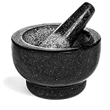 Granite Mortar and Pestle, Unpolished Black