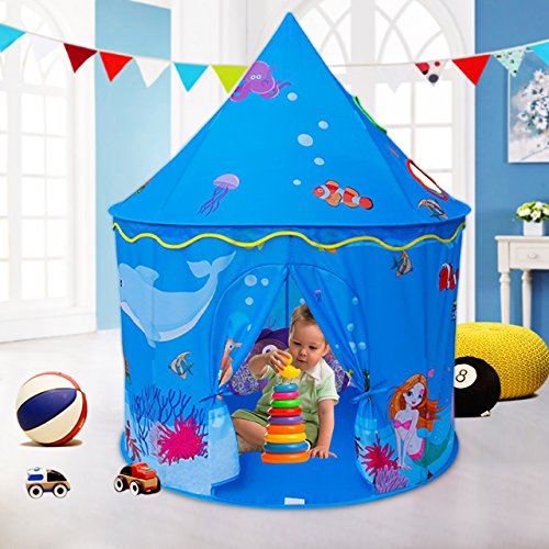 Children Play Tent Underwater World Pop Up Kids Playhouse Mermaid
