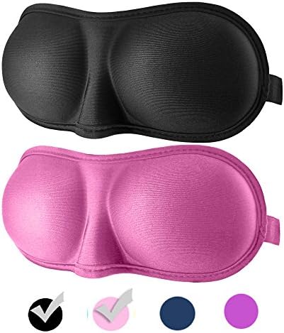 3D Sleep Mask for privacy-never broken- (any machine washable New Design 2 Pack) Eye Mask for Sleeping locking light 100%- Blindfold Airplane mask- Night Blinder Eyeshade for Men Women