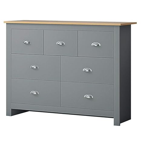 Westbury 7 Drawer 4 3 Wide Merchant Chest Grey Oak Effect