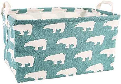 Storage Bin Toy Basket Collapsible Box Chest Organizer Water-resistant, Great for Bedroom, Closet, Kid's Toys, &amp; Laundry, Gift Baskets (Green Bear)
