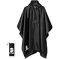 Hooded Rain Poncho Waterproof Raincoat Jacket for Men Women Adults