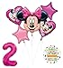 Mayflower Products New Minnie Mouse 2nd Birthday Party Supplies Balloon Bouquet Decorations