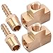 WYNNsky 2 Pieces 1/4 NPT Brass Tee Fittings, 2 Pieces 1/4 Inch Hose Barb with 1/4 Inch MNPT Threads, 4 Pieces Brass Pipe Fittings