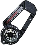 Sun Company Triplebiner - LED Light, Compass, Thermometer, Carabiner Multi-Tool | Handy Hiking & Backpacking Accessory