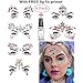 HITOP Face Jewels, 6 Pack Mermaid Tattoos with Gel, Rhinestone Rave Body Jewels Festival Face Gems Christmas Party Favors for Girls Women