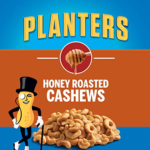 PLANTERS Deluxe Honey Roasted Whole Cashews, Sweet and Salty Snacks
