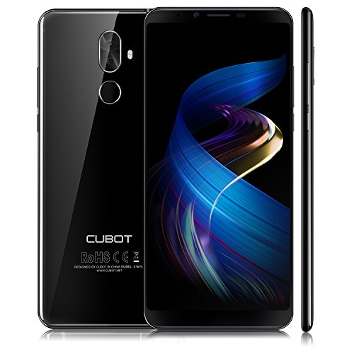 CUBOT X18 PLUS (2018) Pantalla 18:9 / 5.99?Diseño El fin de los Bordes Android 8.0 Dual Sim Teléfono Libre, Batería 4000 mAh, 4GB + 64GB, Dual Cámara Trasera 20MP+2MP / Frontal 13MP, 64bit Procesador Octa-Core MT6750T, Wifi, Bluetooth,GPS, Negro