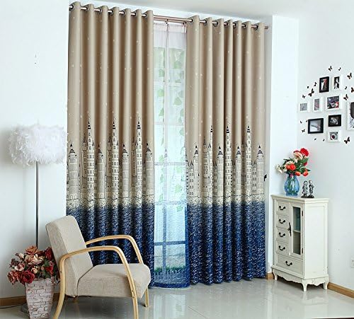 City of Continental Water finished fabric sunshade blackout curtains bedroom living room