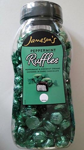 1.5Kg Jar Dark Chocolate Peppermint Flavour Coconut Fondant Creams Ruffles