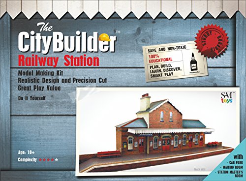 The CityBuilder Railroad Station Cardboard Model Making Kit - O Scale Model Railroad Building