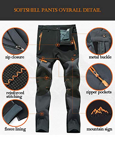 image for MAGCOMSEN Snowboarding Pants for Men Windproof Pants Men Fleece-Lined 