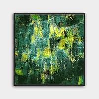 Framed Canvas Wall Art Abstract Color Painting Canvas Prints Home Artwork Decoration for Living Room,Bedroom - 16x16 inches