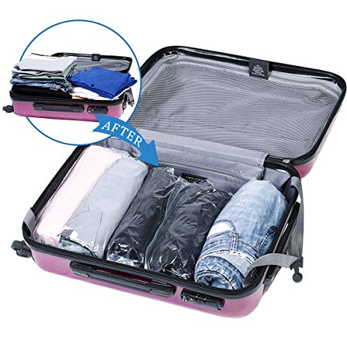 HOMEIDEAS 15 Travel Compression Bags, RollUp Compression Storage Bags