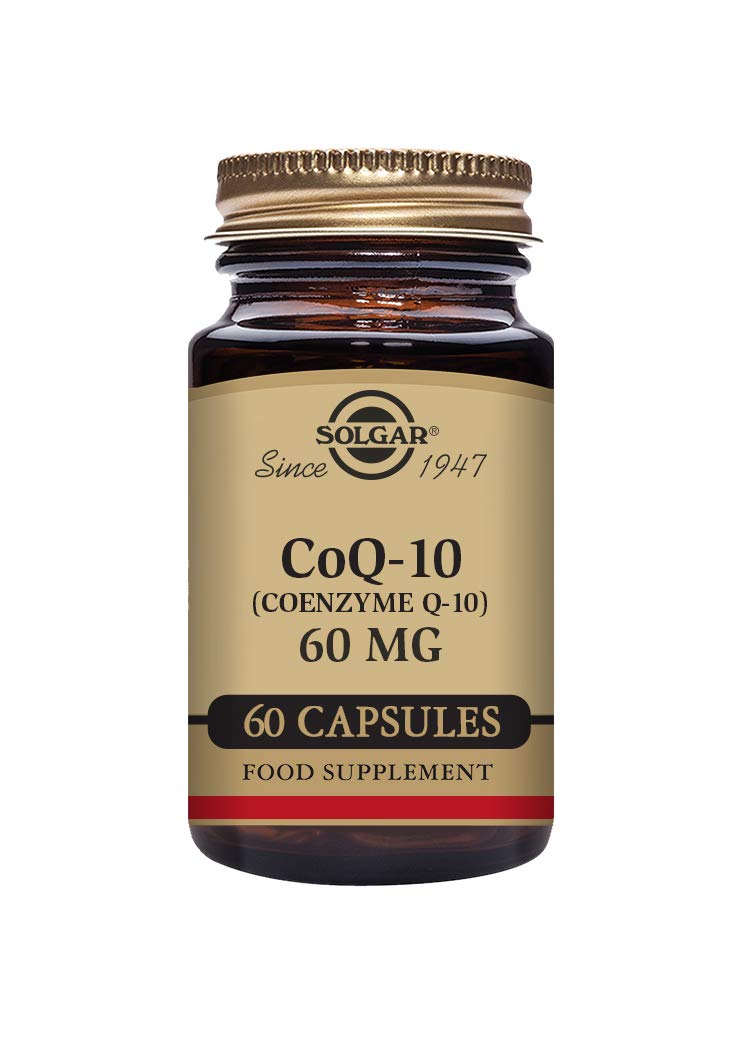 Solgar CoQ-10 (Coenzyme Q-10) 60 mg Vegetable Capsules - Pack of 60 - for Busy Schedules and Over 50s - Helps Cell Regeneration - Vegan and Gluten Free