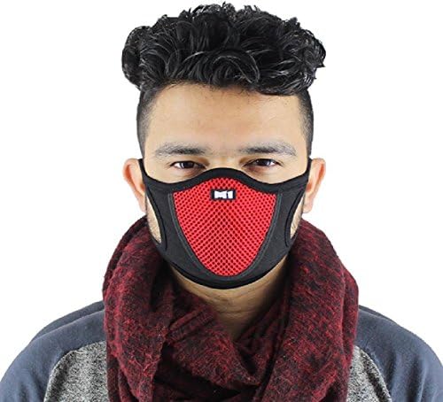 FRIENDSKART Ninja Half Face Mask Support Motorcycle Balaclava Winter Ski Cycling Bike Filter (Red)