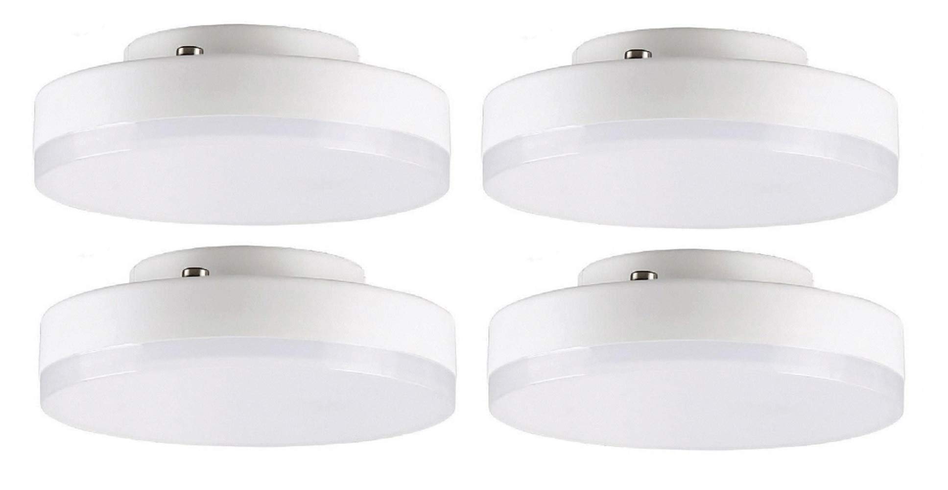 TBE LIGHTING LED GX53 5w Bulbs 4 Pack/Under Cabinet Disc Reflector/Not Dimmable / 120° Beam Angle/Daylight White - 6000 Kelvin