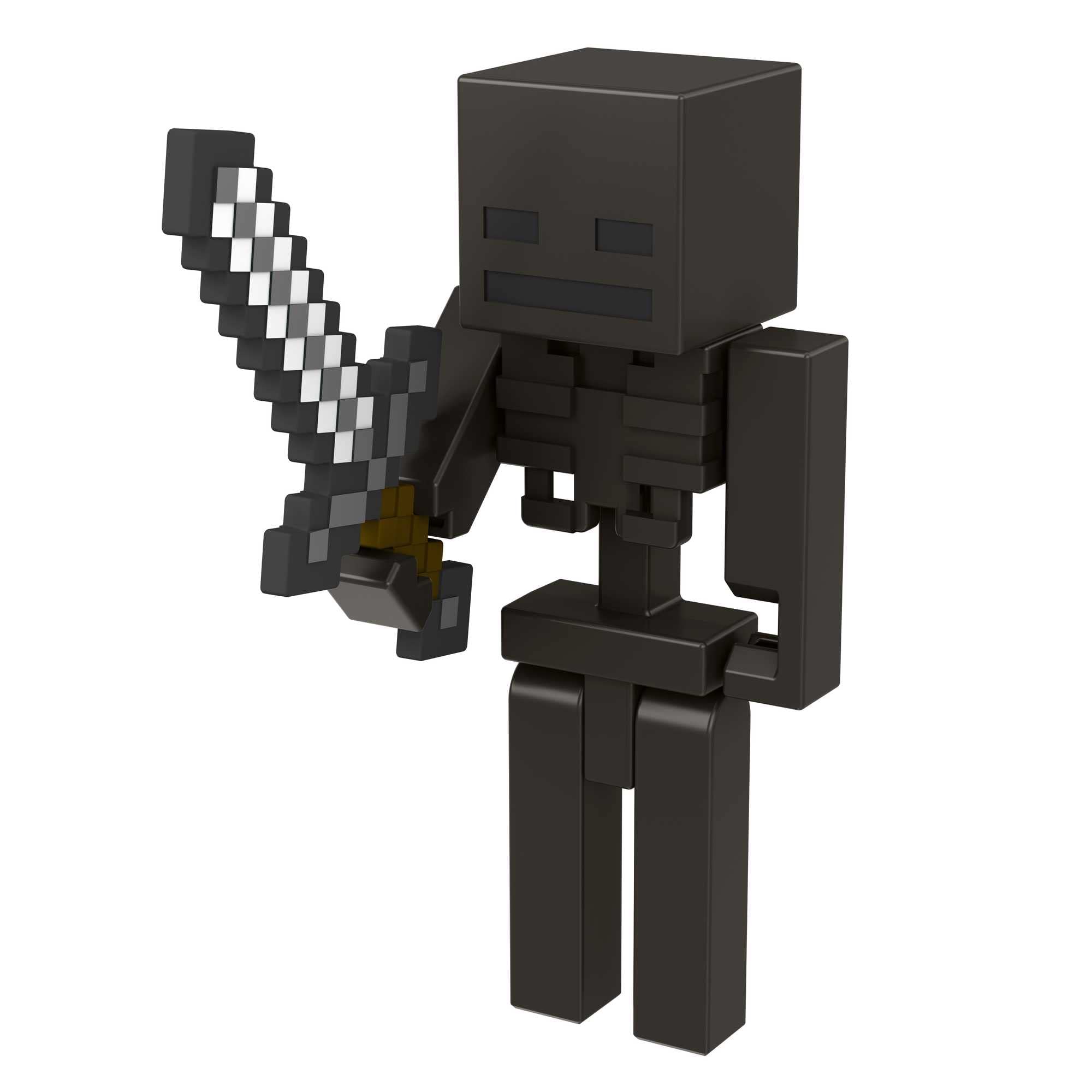 Photo 1 of Mattel Minecraft Craft-A-Block Wither Skeleton Figure, Authentic Pixelated Video-Game Character, Action Toy to Create, Explore and Survive, Collectible Gift for Fans Age 6 Years and Older