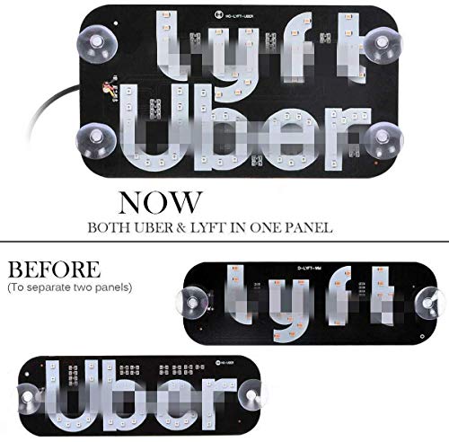 KOLHOFFR Ride Share LED Sign with Bright Lights with Suction Cups Flashing Hook on Car Window with DC12V Car USB Socket Make Your Car Visible