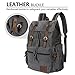 Lifewit 17 inch Canvas Backpack Vintage Leather Laptop School Bag Travel Daypack Grey