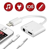 Lightning to 3.5mm Aux Headphone Jack Audio & Charger Cable for iPhone 8/8/Plus/7/7Plus, RayCue iPhone 7/8 Adaptor & Splitter, Support iOS 11 and Before
