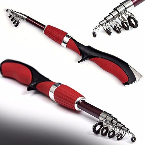 Best Fishing Rods Mini Portable Glass Fiber Telescopic Ice Fishing Rod Set Casting fishing Reel with 50M Line + Mini Fishing Rod Pole + Fishing Reel + Fishing Bag