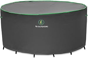 F&J Outdoors Outdoor Patio Furniture Covers, Waterproof UV Resistant Anti-Fading Cover for Small Round Table Chairs Set, Grey, 62 inch Diameter