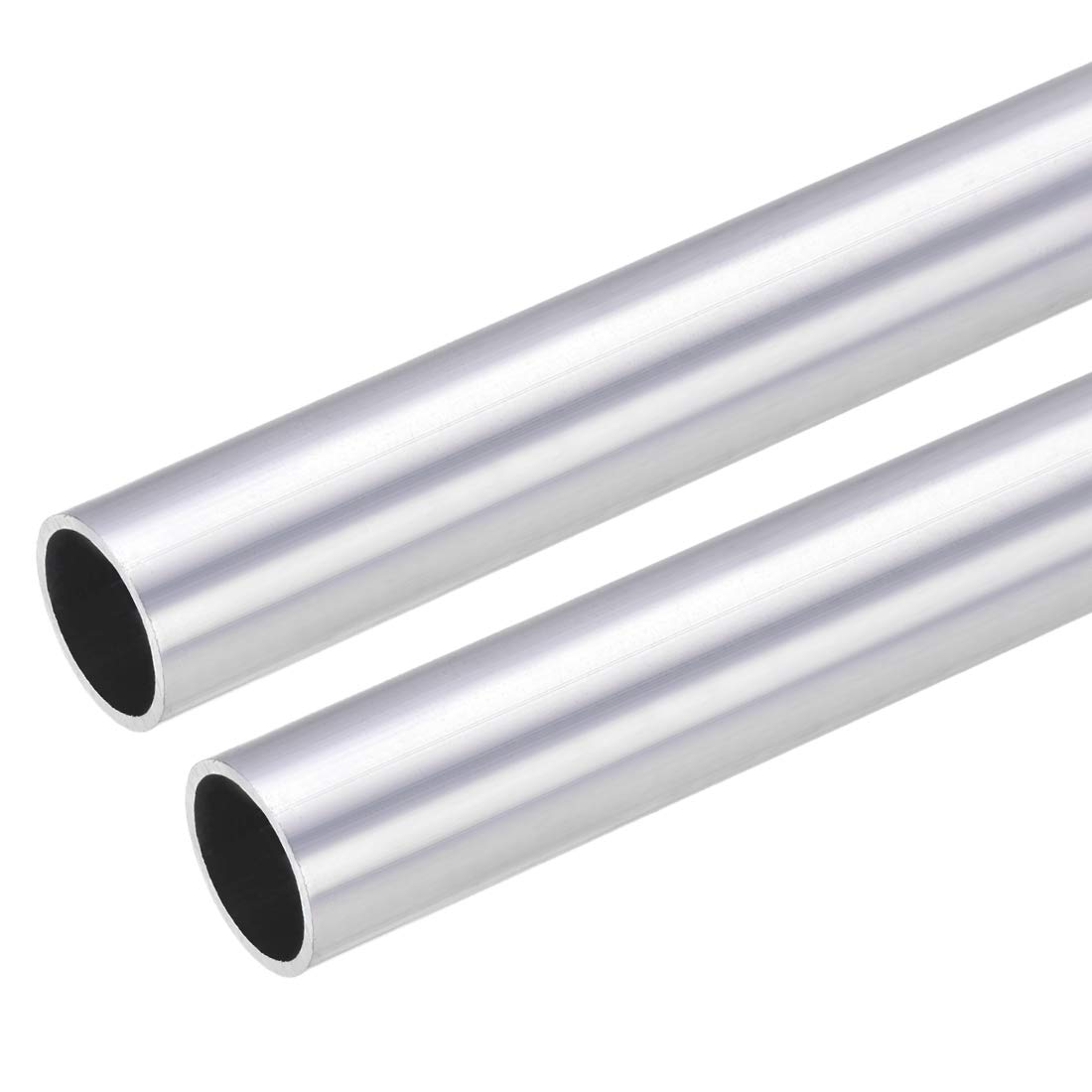 sourcing map 6063 Aluminum Round Tube, 22mm OD 19mm Inner Dia 300mm Length Seamless Straight Tubing 2 Pcs
