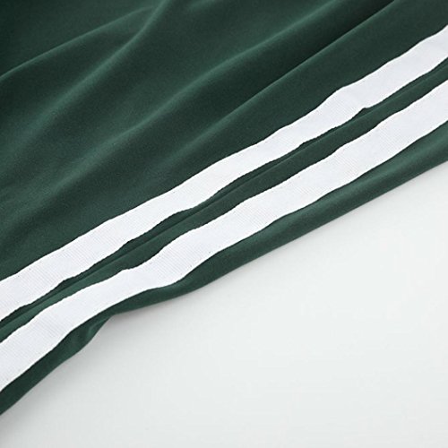 Minisoya Women Low Cut Backless Romper Playsuit Striped Fitness Sports Pencil Leggings Pants Casual Party Jumpsuit (Green, XL)